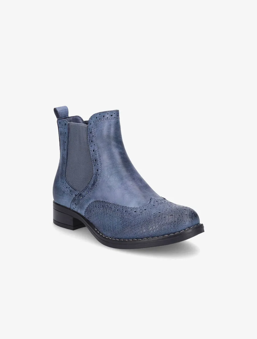 Bottines bi-matière effet patiné