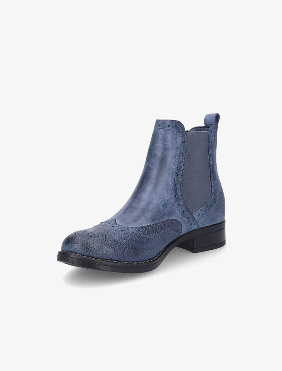 Bottines bi-matière effet patiné