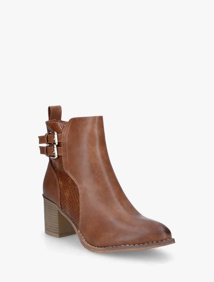 Bottines en simili à double boucles