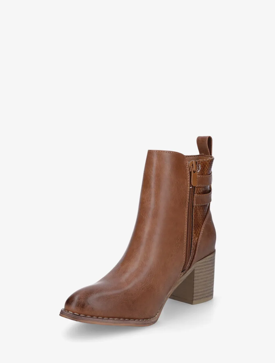 Bottines en simili à double boucles