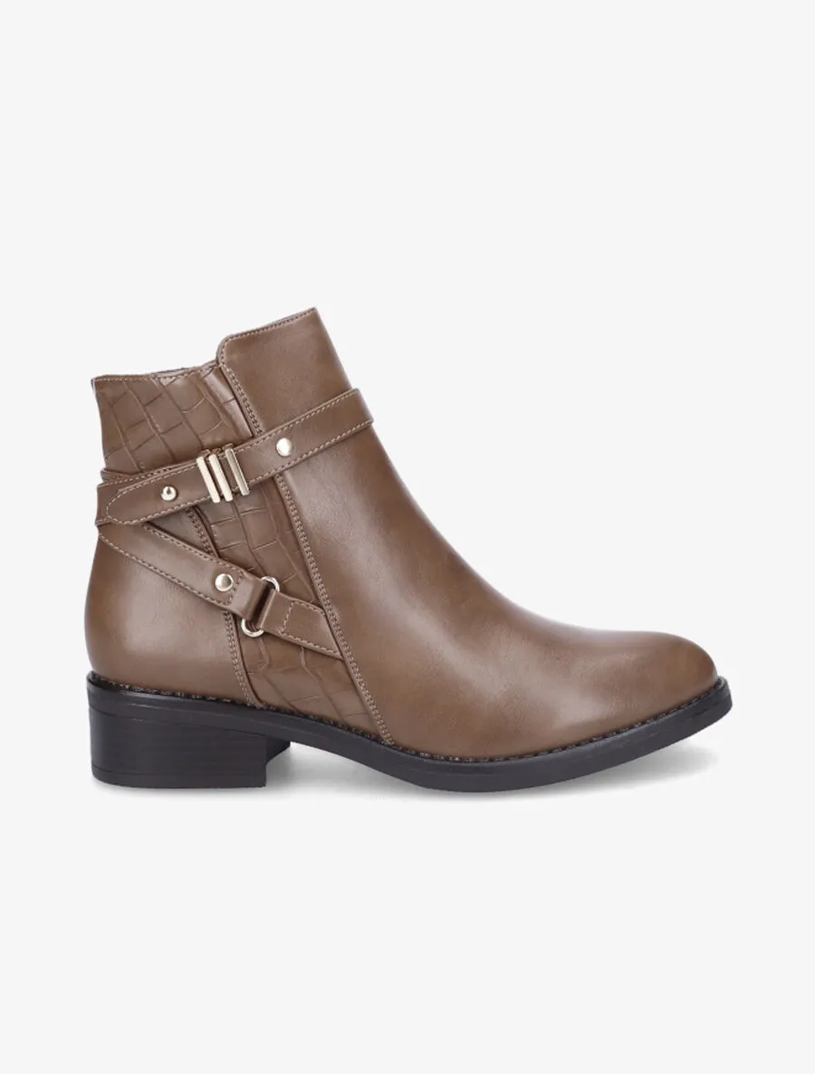 Bottines en simili à sangle