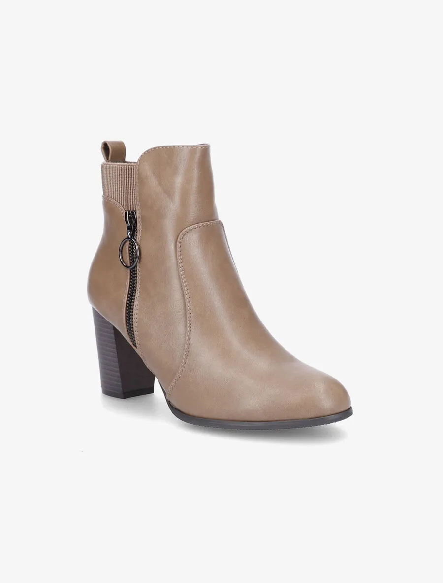 Bottines en simili à zip décoratif