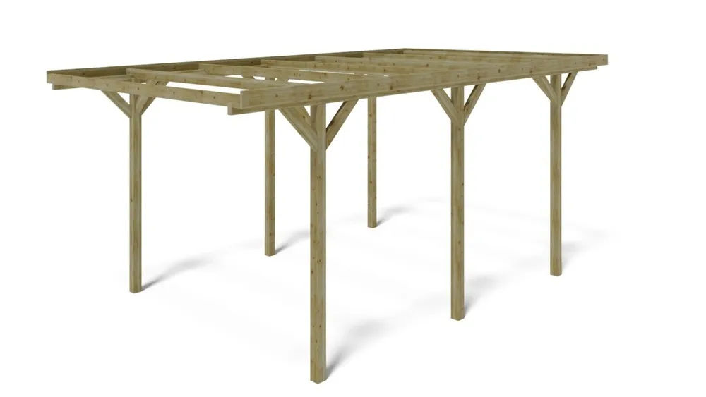 Carport, abri de voiture 3,04x5,12 m - 15,57 m2 - car16 - altanka
