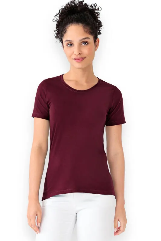 CORE T-shirt Femme - Encolure ronde bordeaux