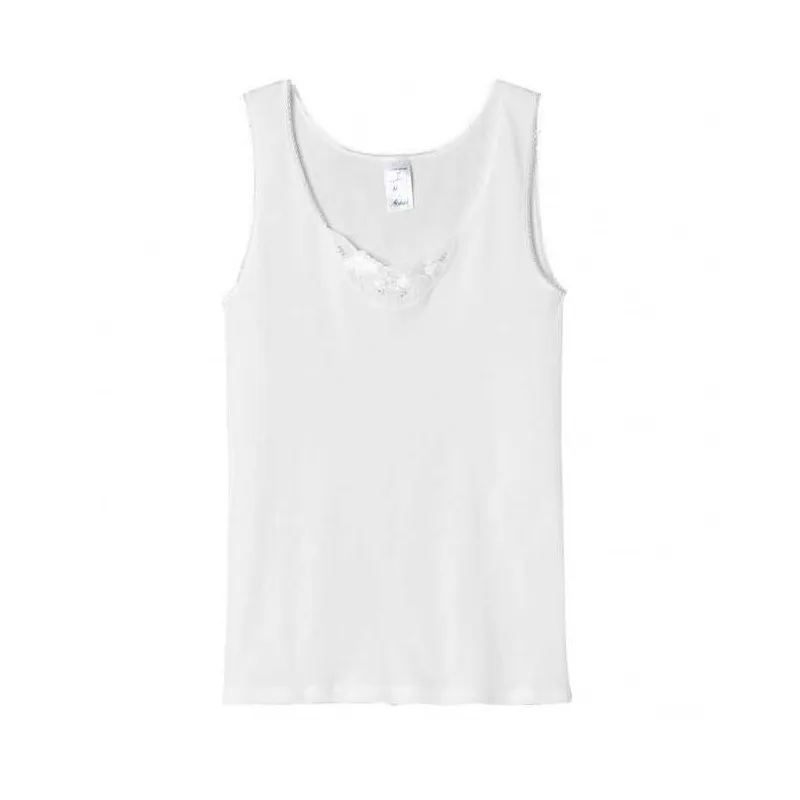 Débardeur pour femme âgée -100% coton - blanc