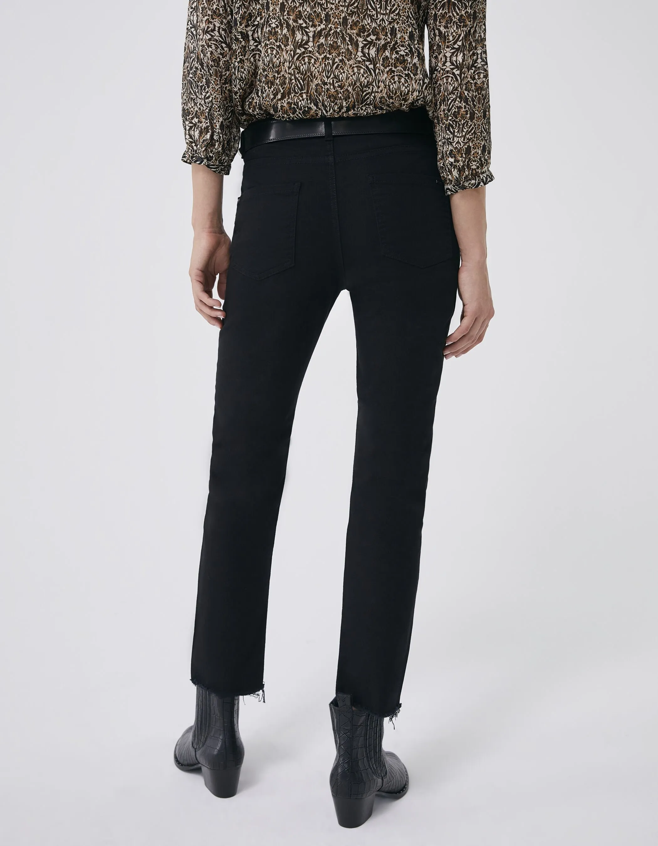 Jean droit noir high waist en coton recyclé femme
