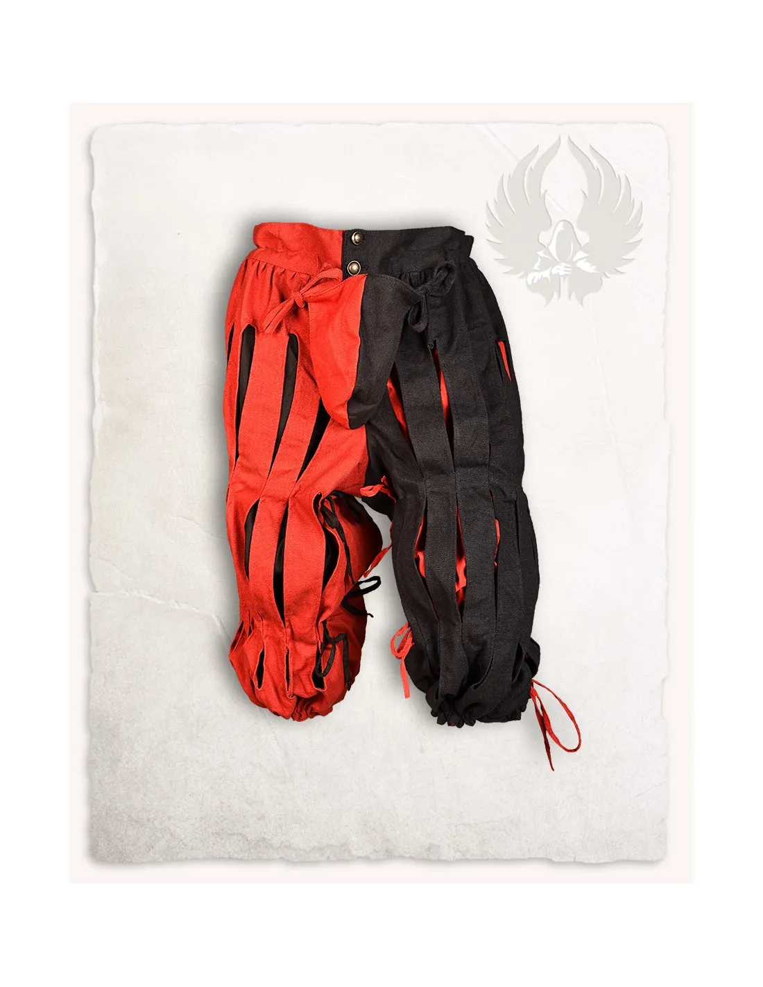 Landsknech Mercenaire Pantalon, rouge noir ⚔️ Boutique Épées