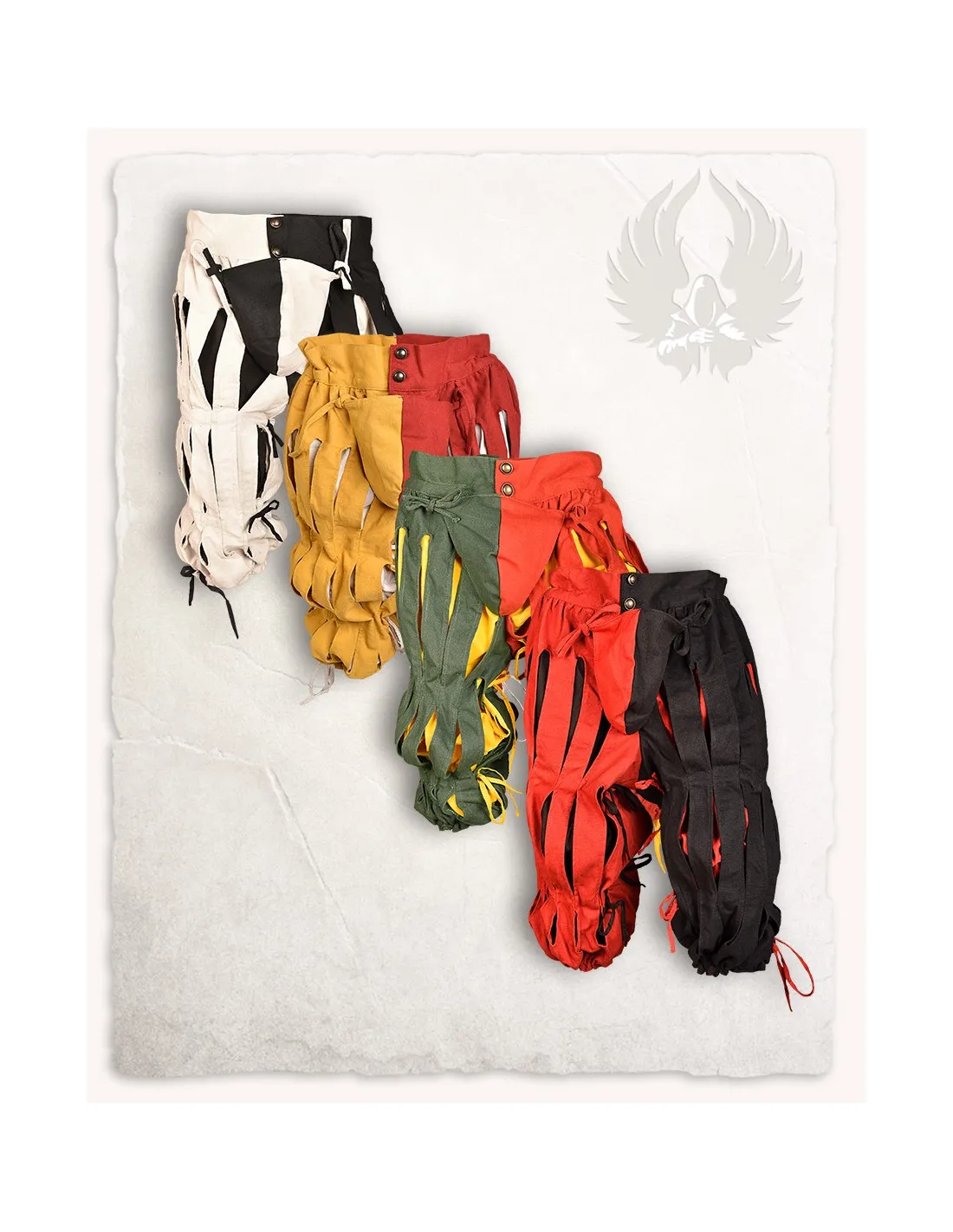 Landsknech Mercenaire Pantalon, rouge noir ⚔️ Boutique Épées