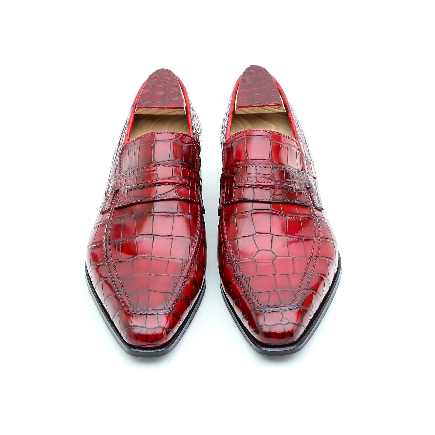 Mocassin Le Lincoln en Crocodile RED