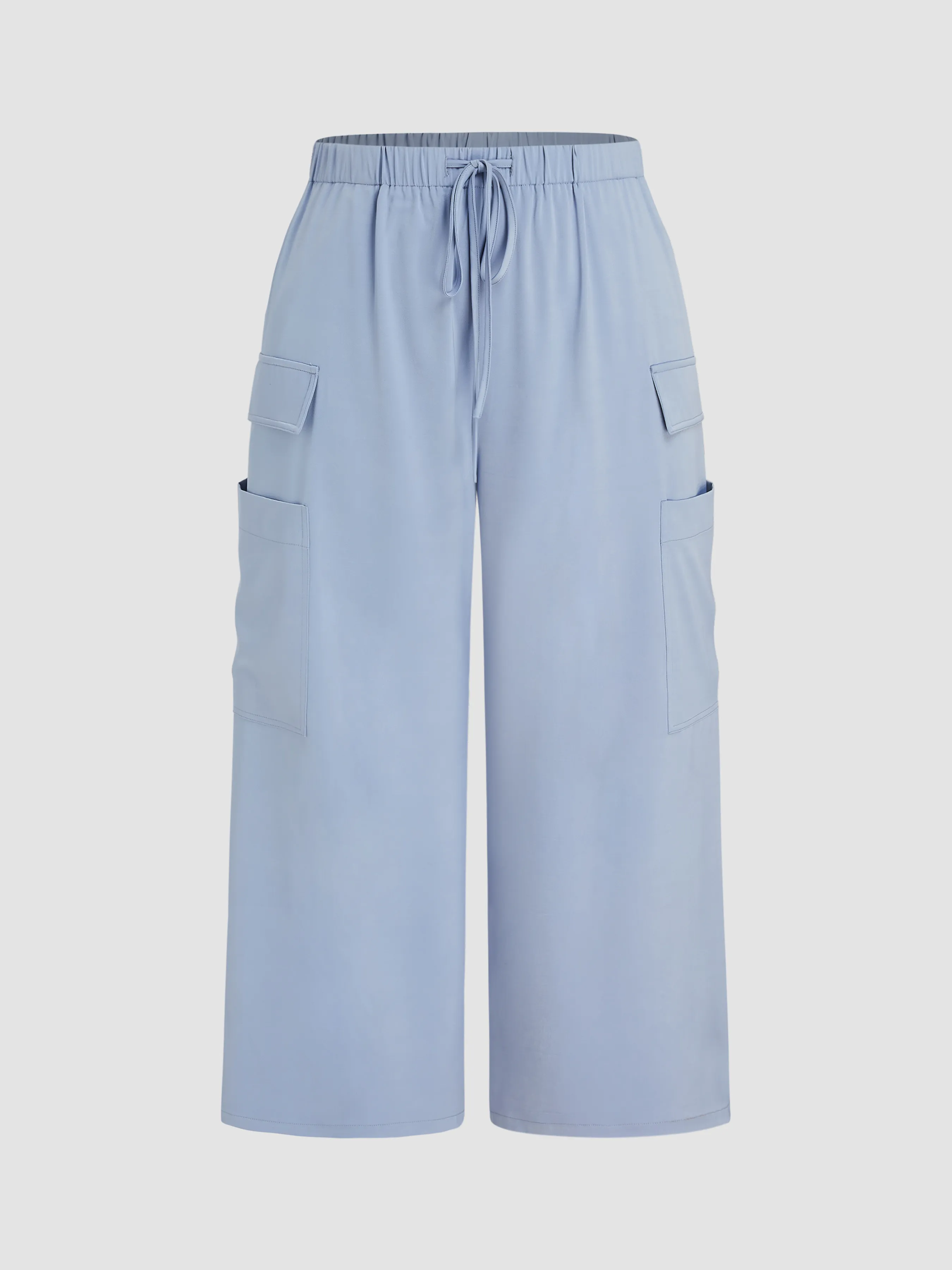 Pantalon large en satin taille moyenne avec poche Curve & Plus