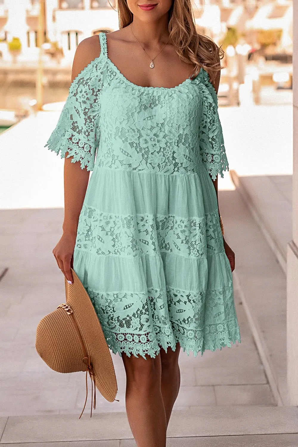 Robe avec Dentelle Florida, Menthe