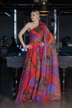 Robe De Soirée Grande Taille Longue Orange ABU3993