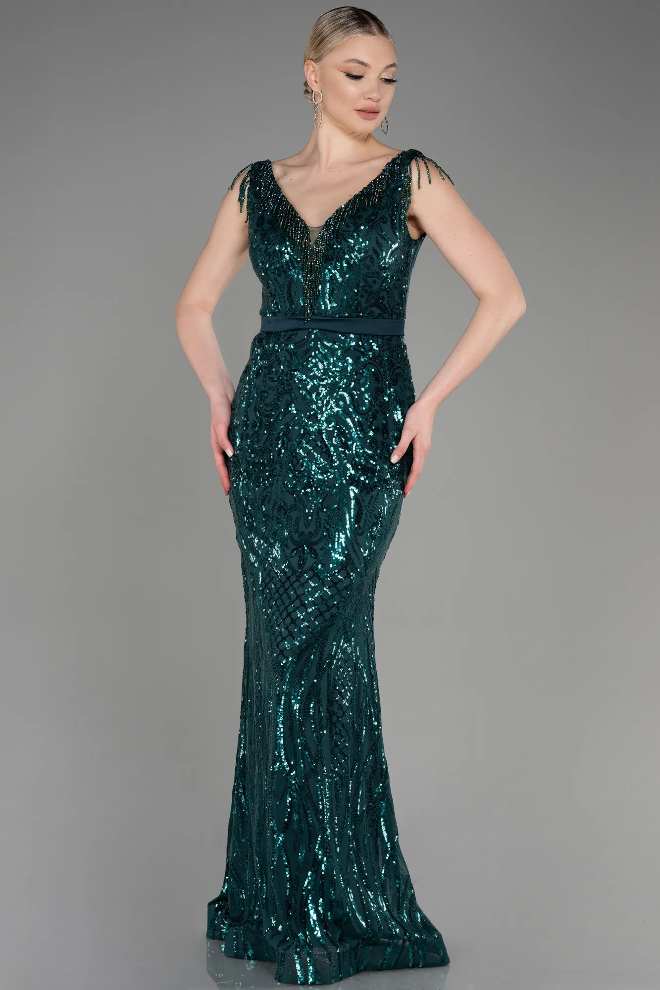 Robe Queue de Poisson Longue Noir ABU3874