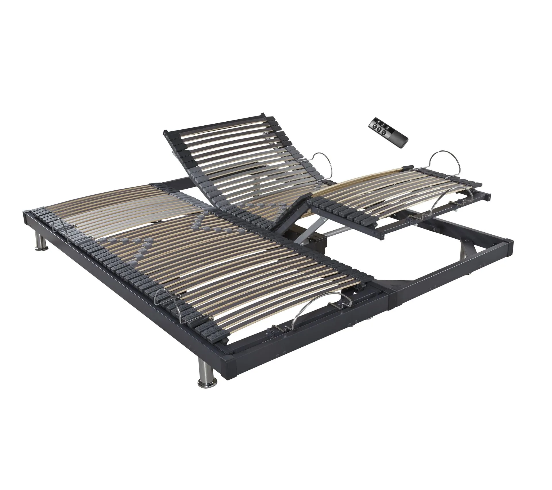 Sommier relaxation 2x70x190 cm DREAMEA S50 gris anthracite