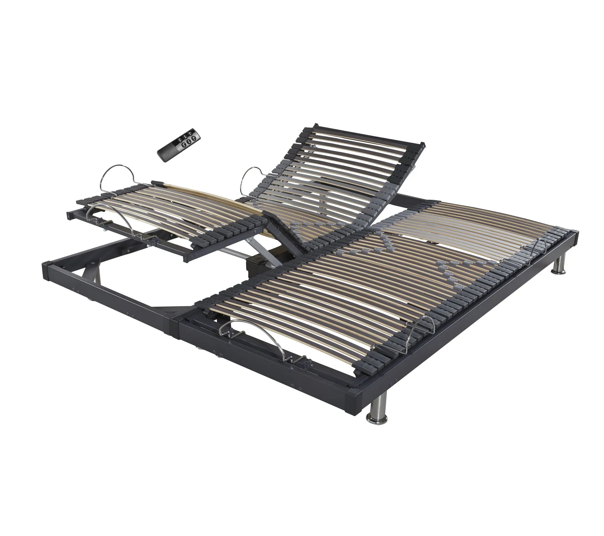 Sommier relaxation 2x70x190 cm DREAMEA S50 gris anthracite