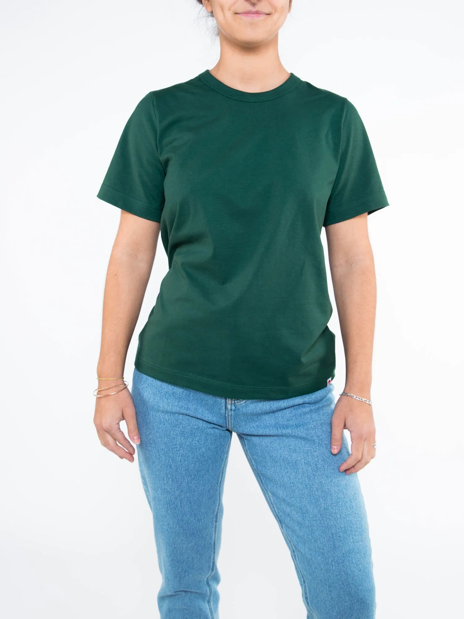 T-SHIRT DROIT 404 UNI coton bio vert emeraude Femme | 1083