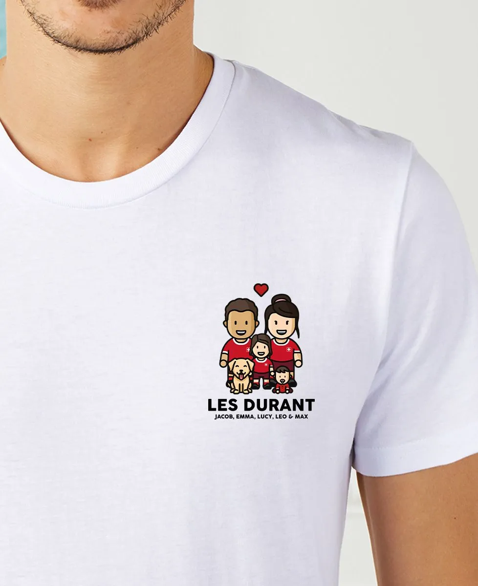 T-Shirt homme Famille figurine football Suisse