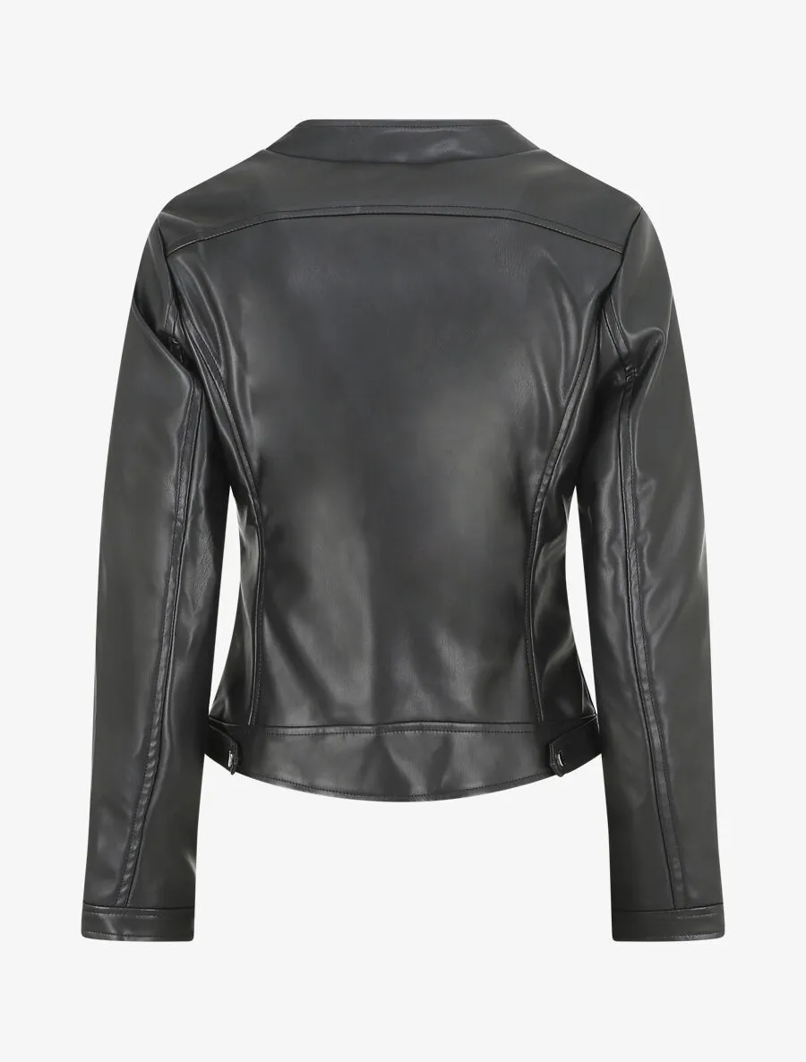 Veste droite en simili - Noir